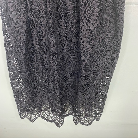 Shoshanna Black Lace Eleanora Strapless Midi Dress Cocktail Sz 4 - Picture 4 of 9